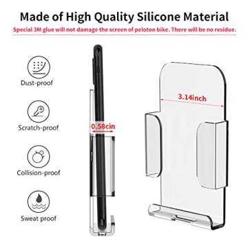 Self-Adhesive Clear Acrylic Phone Mount for Peloton Bike