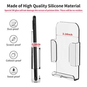 Self-Adhesive Clear Acrylic Phone Mount for Peloton Bike