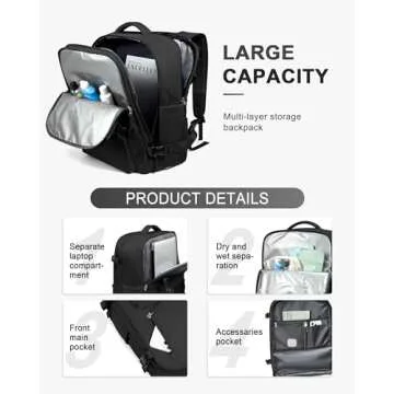 WONHOX Women's Travel Backpack Waterproof & Multifunctional