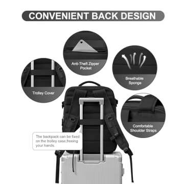 WONHOX Women's Travel Backpack Waterproof & Multifunctional