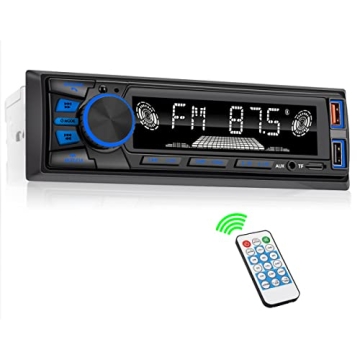 Bluetooth Single DIN Car Stereo with Handsfree, App Control & Fast Charge