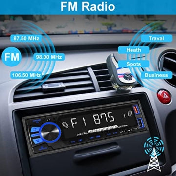 Bluetooth Car Stereo with Handsfree App Control Fast Charge