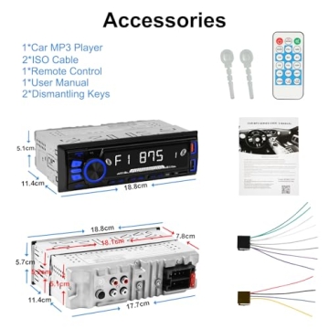 Bluetooth Car Stereo with Handsfree App Control Fast Charge