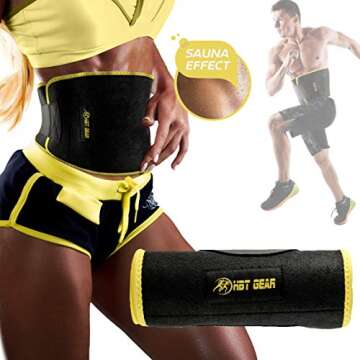HBT GEAR Waist Trimmer Belt - Sauna Sweat Band Waist Trainer for Women Men