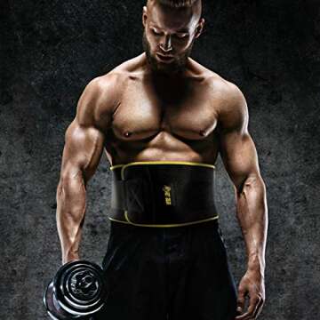 HBT GEAR Waist Trimmer Belt - Sauna Sweat Band Waist Trainer for Women Men