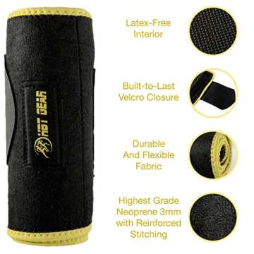 HBT GEAR Waist Trimmer Belt - Sauna Sweat Band Waist Trainer for Women Men