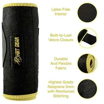 HBT GEAR Waist Trimmer Belt - Sauna Sweat Band Waist Trainer for Women Men