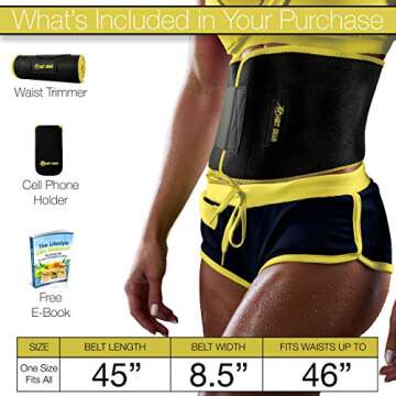 HBT GEAR Waist Trimmer Belt - Sauna Sweat Band Waist Trainer for Women Men