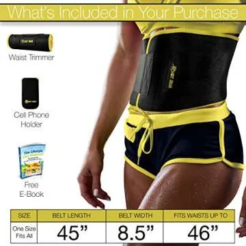 HBT GEAR Waist Trimmer Belt - Sauna Sweat Band Waist Trainer for Women Men