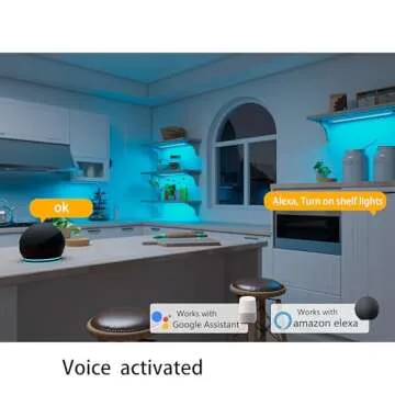 Smart Under Cabinet Lighting Strip Lights White and Multi Color Work With Amazon Alexa Google Home D...