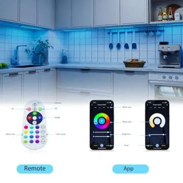 Smart Under Cabinet Lighting Strip Lights White and Multi Color Work With Amazon Alexa Google Home Dimmable for Show Case, TV Back Lights, Kitchen Counter, Book Case, Under Bed (3 Lights Bar kit)