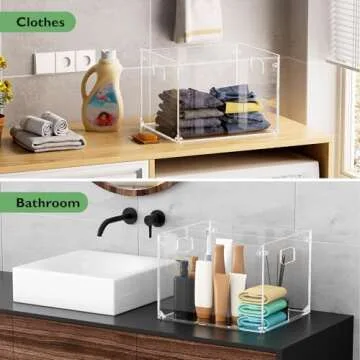 MaxGear Mesh Hanging File Organizer Box, Acrylic Filing Storage Crate for Letter/Legal Size Files, with Handles for Office, Pantry, Clothes, and Bath