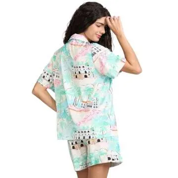 Elegant YiNi LuLu Silk Satin Shorts Pajamas Set