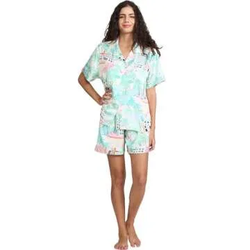 Elegant YiNi LuLu Silk Satin Shorts Pajamas Set
