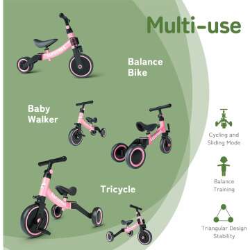 5-in-1 Besrey Toddler Bike: Trike & Balance Trainer