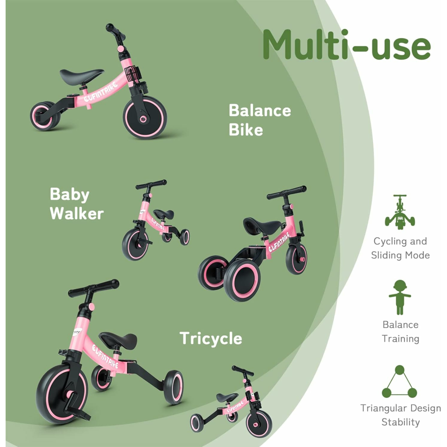5-in-1 Besrey Toddler Bike: Trike & Balance Trainer
