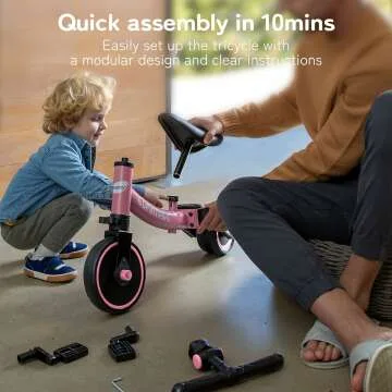 5-in-1 Besrey Toddler Bike: Trike & Balance Trainer
