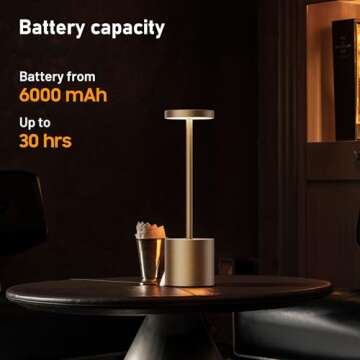 Willdoak Cordless LED Table Lamp Rechargeable - 5000mAh Portable Battery Operated Table Light - Outd...