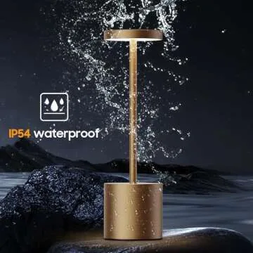 Willdoak Cordless LED Table Lamp Rechargeable - 5000mAh Portable Battery Operated Table Light - Outdoor Waterproof Dimmable Table Lamps for Bar Patio Dining Restaurant (2 Bronze)