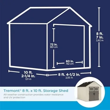 Suncast 8x10 Heavy-Duty Resin Tremont Storage Shed