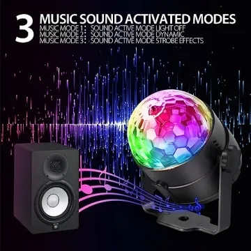 NEQUARE Party Lights - 2-Pack Sound Activated Disco Balls