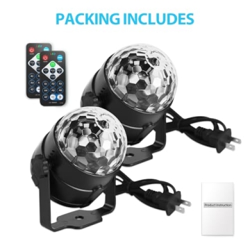 NEQUARE Party Lights - 2-Pack Sound Activated Disco Balls