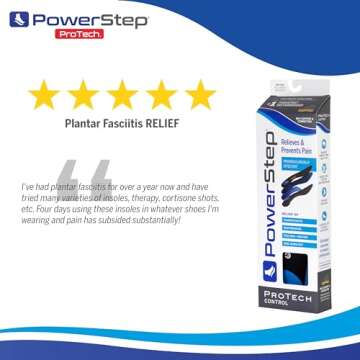 PowerStep ProTech Control Full Length Orthotic Insoles - Orthotics for Overpronation, Flat Feet and Heel Pain - Medical Grade Shoe Inserts with Maximum Cushioning for Arch Support (M 12-13)