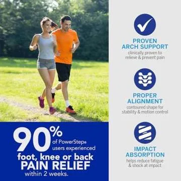 PowerStep ProTech Control Full Length Orthotic Insoles - Orthotics for Overpronation, Flat Feet and Heel Pain - Medical Grade Shoe Inserts with Maximum Cushioning for Arch Support (M 12-13)