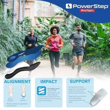 PowerStep ProTech Control Full Length Orthotic Insoles - Orthotics for Overpronation, Flat Feet and Heel Pain - Medical Grade Shoe Inserts with Maximum Cushioning for Arch Support (M 12-13)
