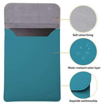 HYZUO Laptop Sleeve for MacBook Pro 15-16 Inch - Deep Teal