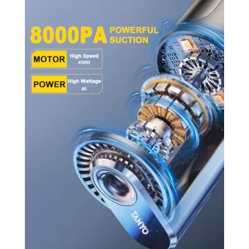 TANYO Handheld Car Vacuum - Powerful and Portable Cleaner