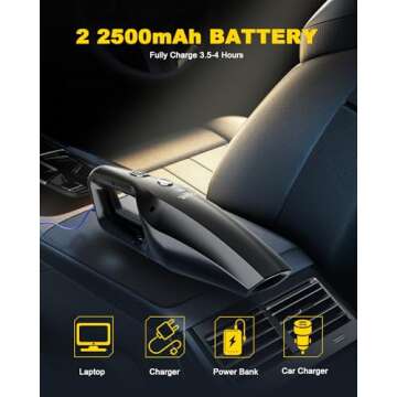 TANYO Handheld Car Vacuum - Powerful and Portable Cleaner