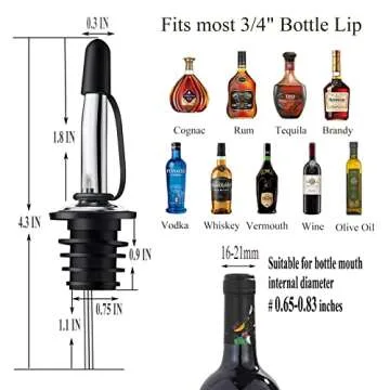 Pafusen 12 Pack Liquor Pour Spouts with Dust Caps