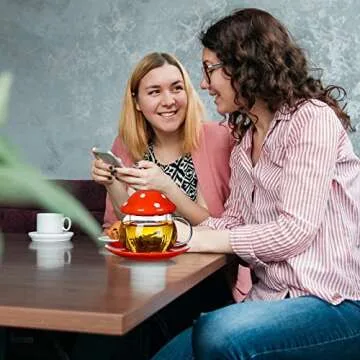 Buy Aboyer Mushroom Glass Tea Cup infuser set online