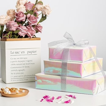 Pink Ombre Foil Wrapping Paper Roll - 46.8 sq.ft. Premium Quality