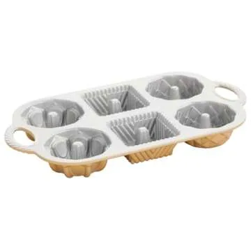 Nordic Ware Geo Bundtlette, 3.5 Cups , Gold