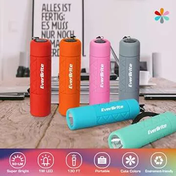EverBrite 6-Pack Mini Flashlight Set, Small Multicolor Flashlights with Lanyard, 1W Led for Camping, Hiking, Emergencies, 18 AAA Batteries Included, Gift for Christmas Birthday Anniversary