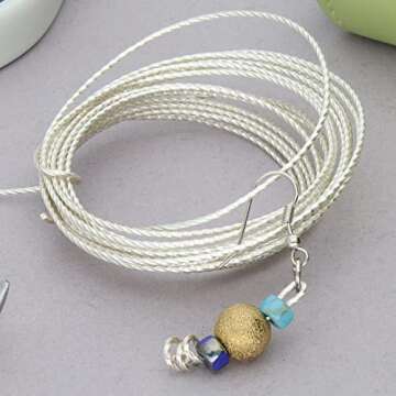 The Beadsmith Twisted Craft Wire - Wire Elements - Soft Temper - 18 Gauge, 8 Feet - Silver Color - Beading Wire Used for Jewelry Making, Wire Wrapping, and Other DIY Arts & Crafts