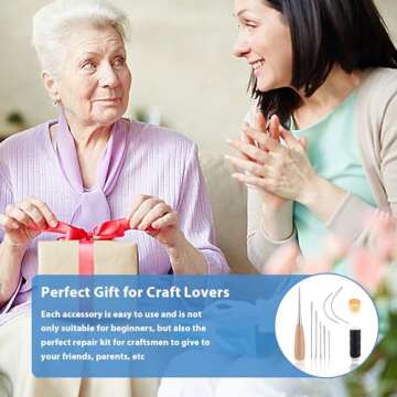 Ouligay 10pcs Leather Needle and Thread Kit, Upholstery Sewing Kit, Heavy Duty Needle and Thread, Leather Needles for Hand Stitching for Upholstery Carpet Furs Canvas Repair DIY Leather