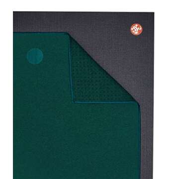 Manduka Yogitoes Yoga Mat Towel - Eco-Friendly and Ultra-Absorbent, 71" x 24", Deep Sea