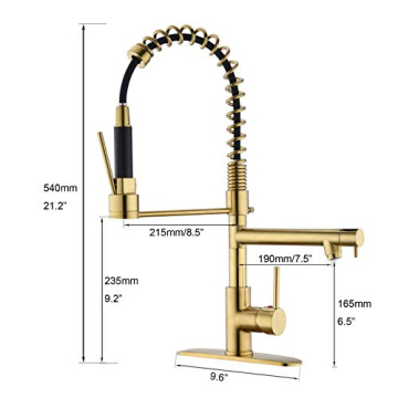Stylish Delle Rosa Brass 360 Swivel Kitchen Faucet