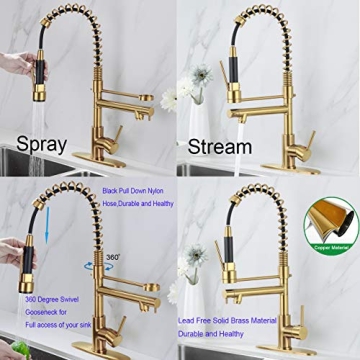 Stylish Delle Rosa Brass 360 Swivel Kitchen Faucet