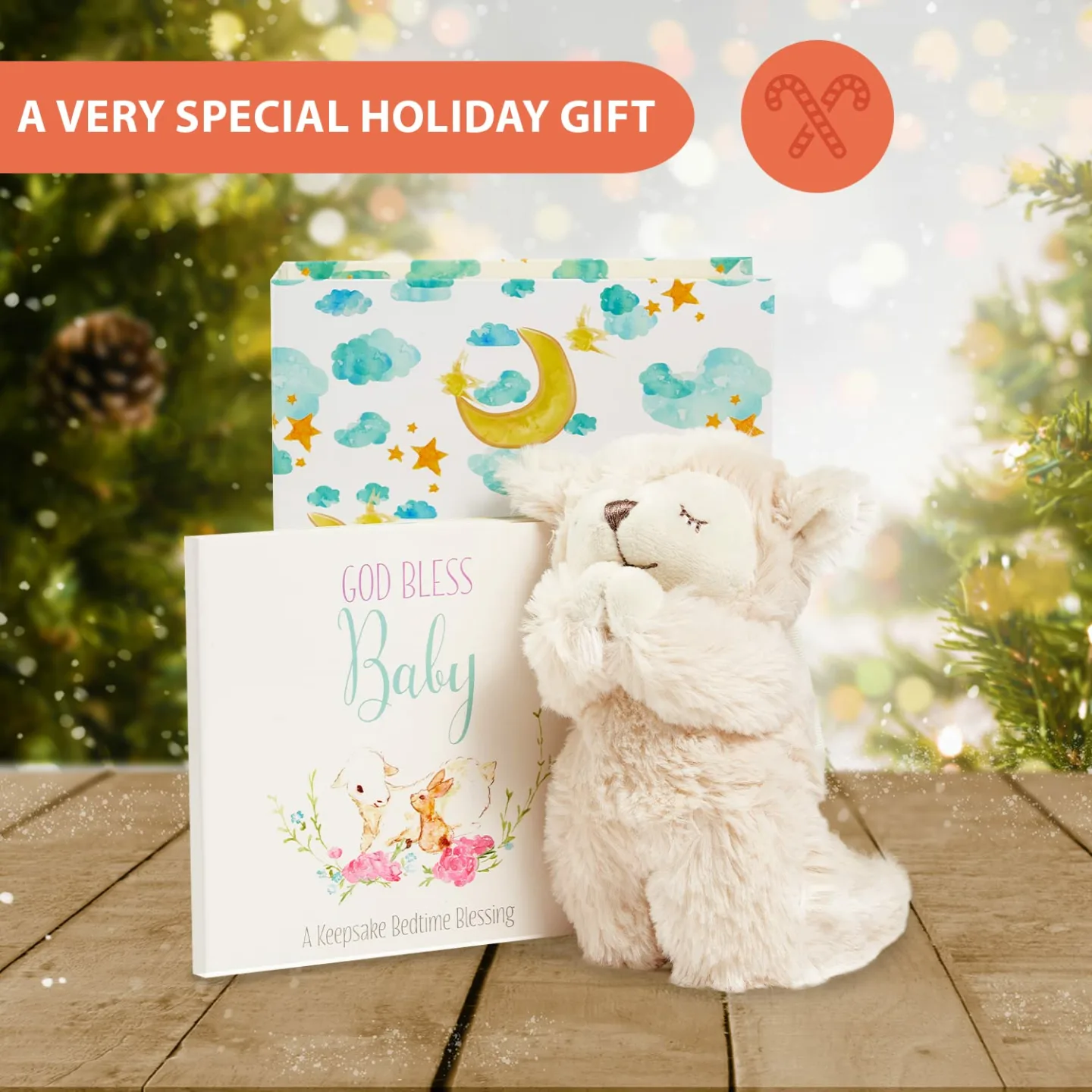 Baby Gift Set: Musical Lamb & Prayer Book in Box