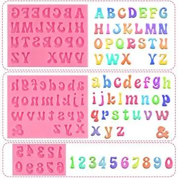 JOERSH Silicone Letter Molds for Cakes and Crafts