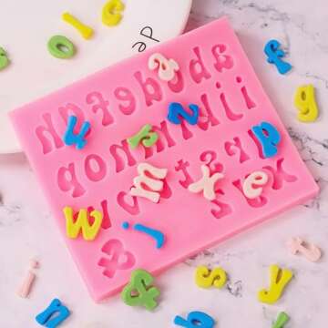 JOERSH Silicone Letter Molds for Cakes and Crafts