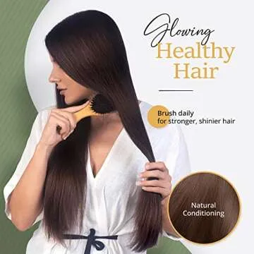 Premium Boar Bristle Hair Brush Set for Thick Hair