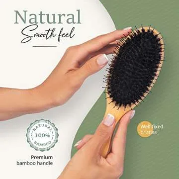 Premium Boar Bristle Hair Brush Set for Thick Hair