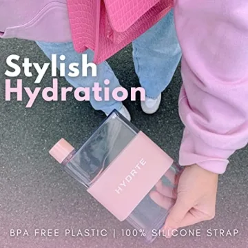 Hydrte Flat Water Bottle - Slim, Leak Proof & Stylish