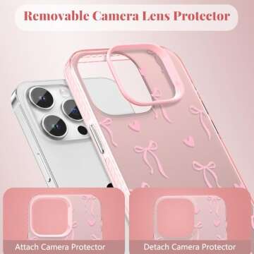 ZTOFERA Cute Pink iPhone 15 Pro Max Case for Women