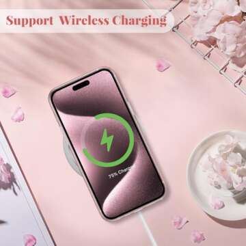 ZTOFERA Cute Pink iPhone 15 Pro Max Case for Women